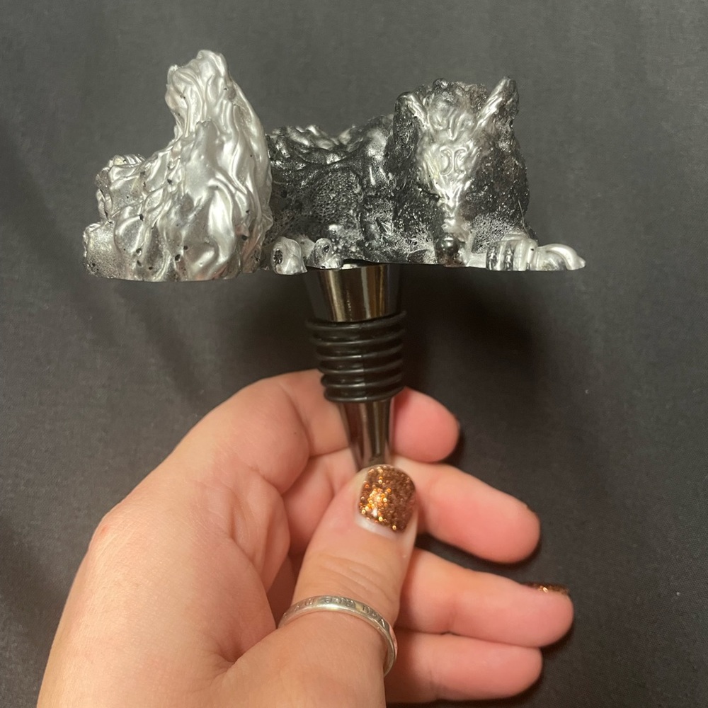 Artic Wolf Handmade Wine Bottle Stopper